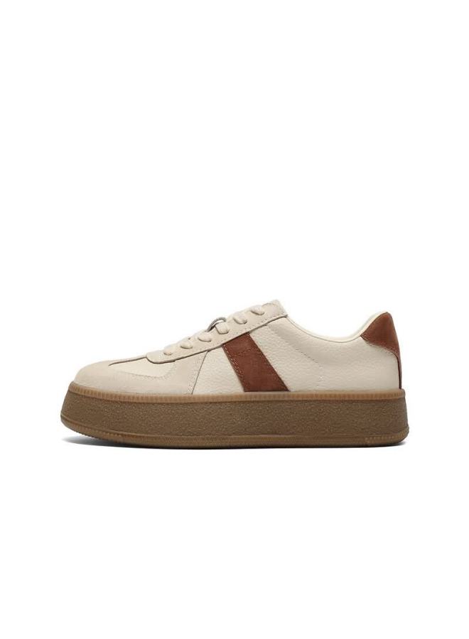 Belle Chestnut Pastry Retro Thick Sole Height Increasing Derby Shoes Women Color Block Casual Shoes Jd002cm5 Brown 40 - Image 3
