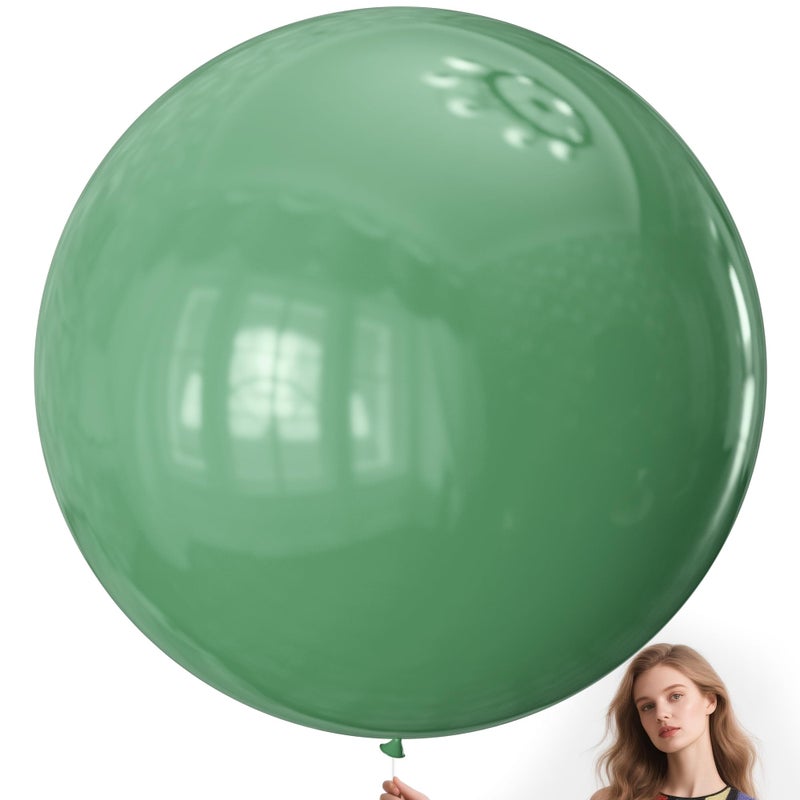 KAWKALSH Sage Green Balloons 9pcs 36 Inch Extra Large Big Jumbo Giant Matte Kelly Green Latex Balloons for Wedding Baby Shower St Patricks Day Birthday Graduation Jungle Party Decorations - Image 3