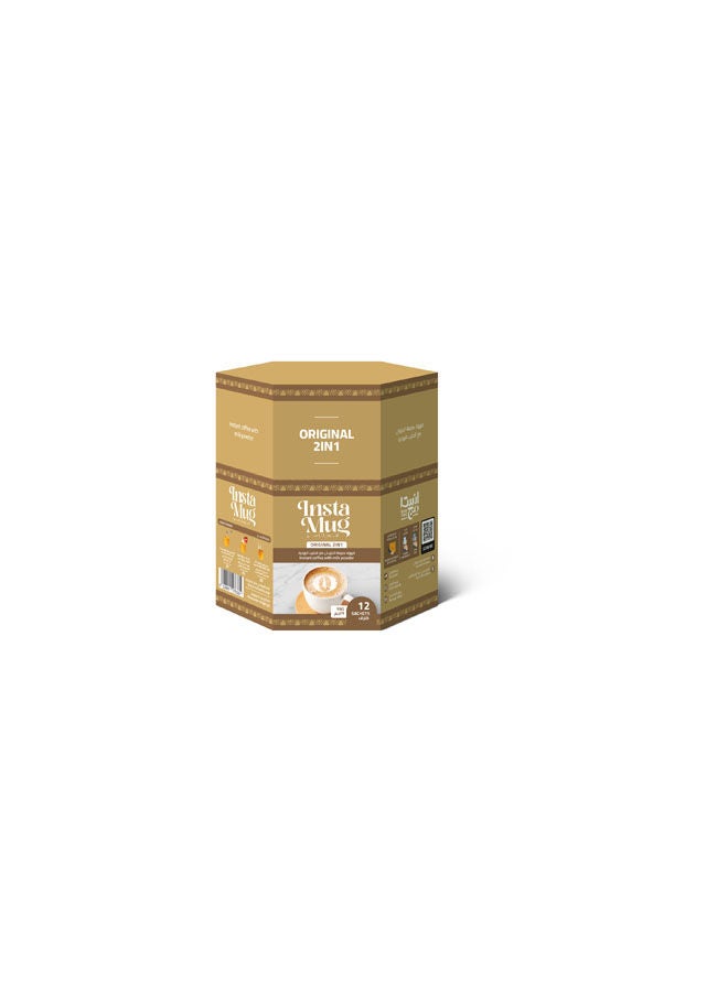 سعر ومواصفات InstaMug Coffee With Milk Powder 2x1 Original 19 grams - 12 Sachet (Z1F5D7A7BC2DC144C5CEBZ) على Noon EG