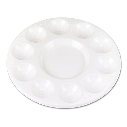 Creativity Street Chenille Kraft 5924 Round Plastic Paint Trays for Classroom, White, 10/Pack - Image 1