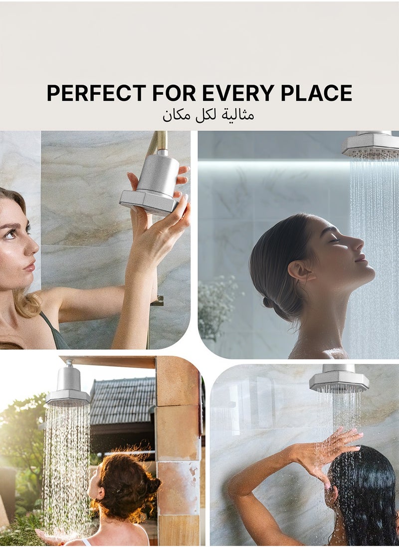 Nayra Skin co Nayra Premium Shower Head with High Pressure & Filter – Removes 98% Chlorine, Heavy Metals & Impurities, Hydrates Skin & Hair, Universal Fit, High Pressure, Ideal for Sensitive Skin  - Image 3