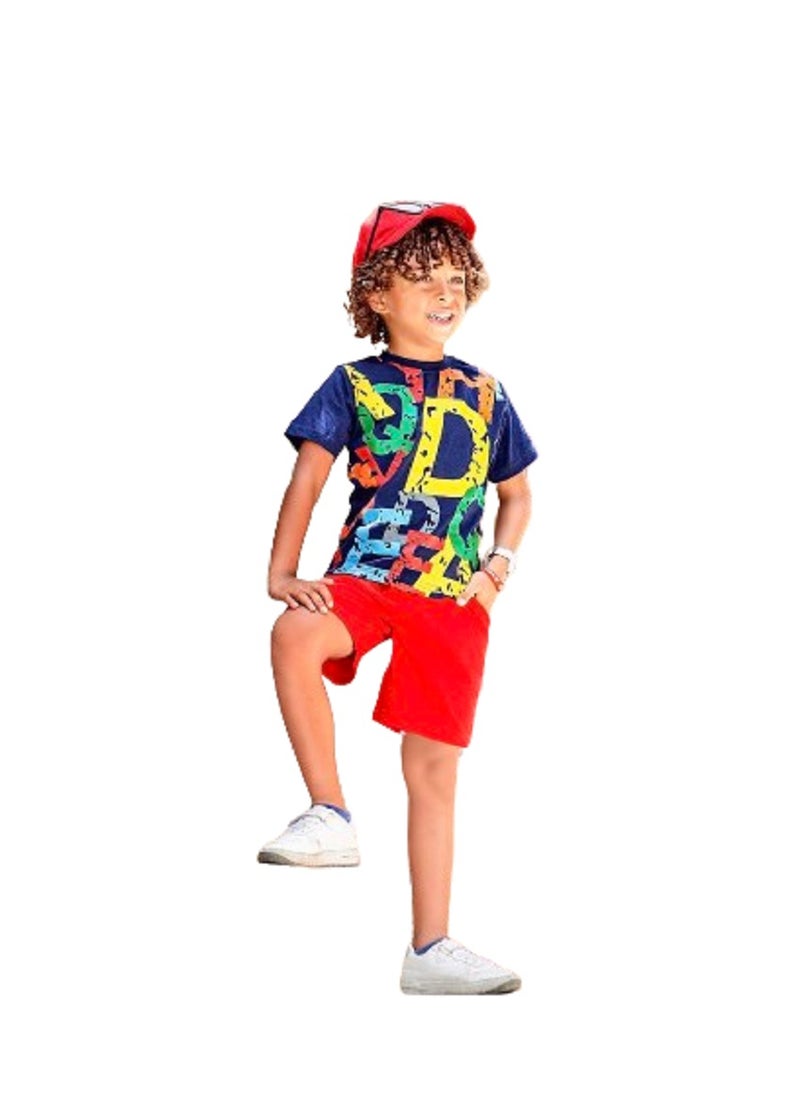 Generic - Boys summer cotton 3-piece set (T-shirt - tank top - shorts) For clubs, training, and quick outings - Image 1