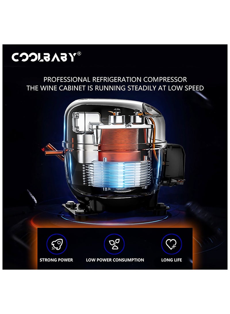 Cool Baby COOLBABY Constant Temperature Air cooled Wine Cabinet Red Wine Tea Leaf Integrated Cabinet with Lock Drinks Fruit Refrigerated Preservation 80pcs Capacity  - Image 3
