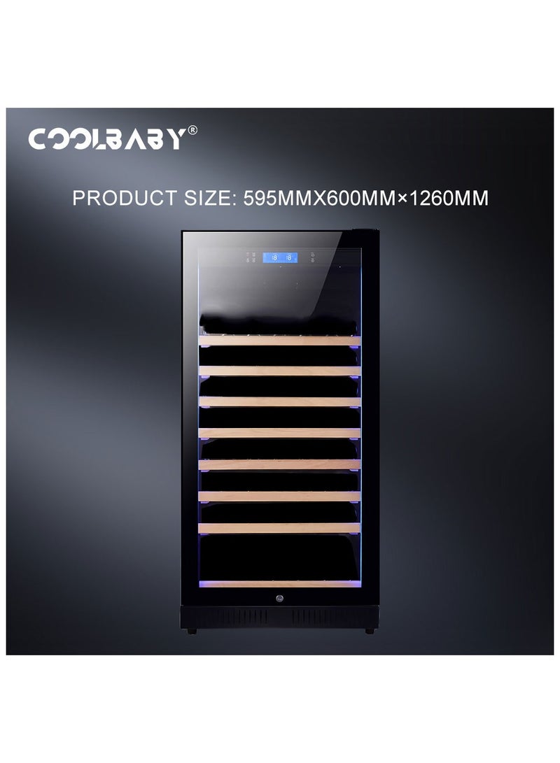 Cool Baby COOLBABY Constant Temperature Air cooled Wine Cabinet Red Wine Tea Leaf Integrated Cabinet with Lock Drinks Fruit Refrigerated Preservation 80pcs Capacity  - Image 5