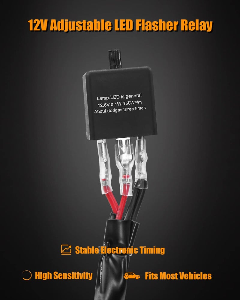 TIKSCIENCE Universal Rocker Switch Turn Signals Street Legal Kit Fit for ATV UTV Polaris Ranger RZR, Kit Including Wiring Harness with Flasher Relay, Vertical and Horizontal Non-Backlit Green - Image 4