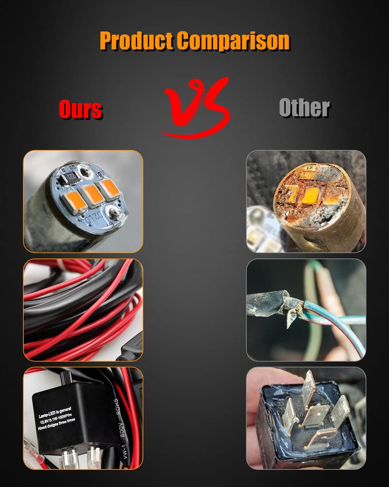 TIKSCIENCE Universal Rocker Switch Turn Signals Street Legal Kit Fit for ATV UTV Polaris Ranger RZR, Kit Including Wiring Harness with Flasher Relay, Vertical and Horizontal Non-Backlit Green - Image 5