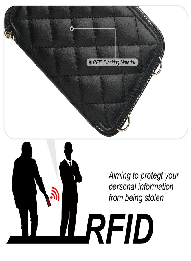Bocasal Crossbody Wallet Case for iPhone 11, RFID Blocking PU Leather Zipper Handbag Purse Flip Cover, Kickstand Folio Case with Card Slots Holder Wrist Strap Lanyard 6.1 Inch (Black) - Image 3