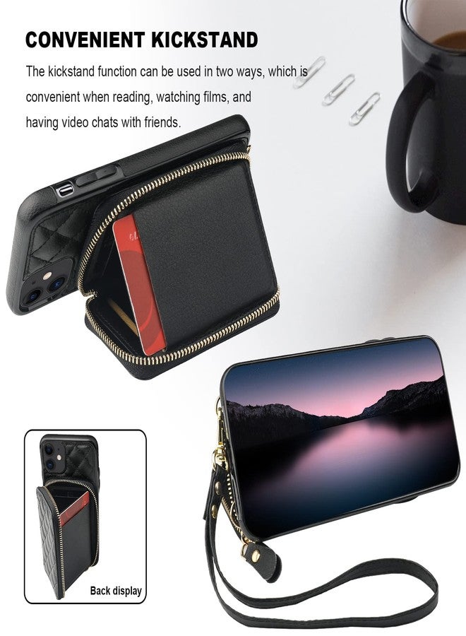 Bocasal Crossbody Wallet Case for iPhone 11, RFID Blocking PU Leather Zipper Handbag Purse Flip Cover, Kickstand Folio Case with Card Slots Holder Wrist Strap Lanyard 6.1 Inch (Black) - Image 5