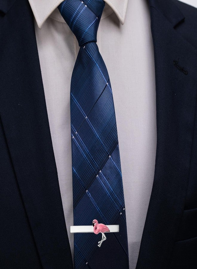 HAWSON 2.2 Inch Men's Tropical Flamingo Tie Clip Silver Tie Bar for Beach Weddings, Resort Parties, Fashion Events Pink Coral Groomsmen Accessories & Luxury Resort Gifts - Image 3