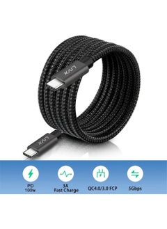Livx Solid 100W 5A Type C To Apple iPhone 15 Plus Pro Max Fast Charging and Data Cable Rope Braided Space Gray 50 cm  - Image 3