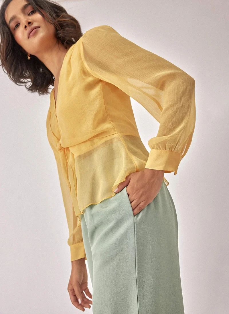 The Label Life Chiffon Peplum Blouse