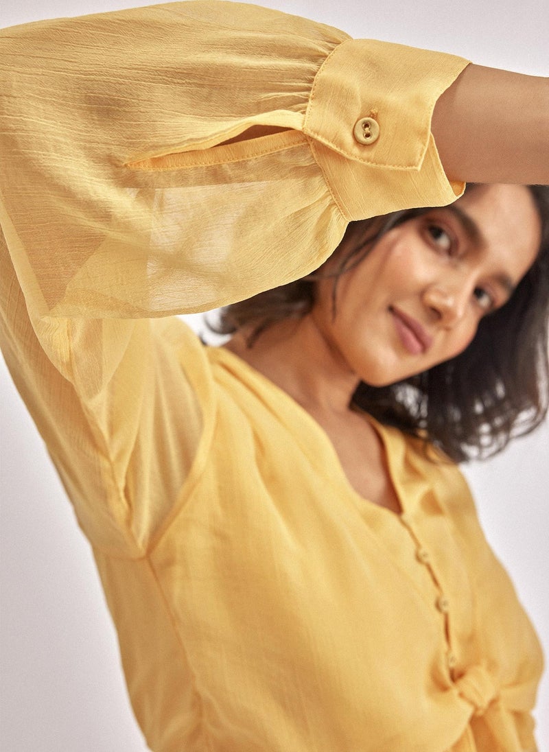 ذا ليبل لايف بلوزة شيفون بكسرات - Image 2