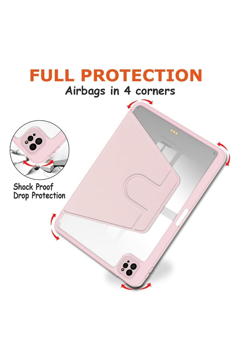 LEDIN Rotating Case for iPad Pro 13-Inch M4 (2024) with Pencil Holder,360 Degree Rotation Protective Stand Slim Cover Clear Back, Auto Wake/Sleep (iPad Pro 13) - Image 4