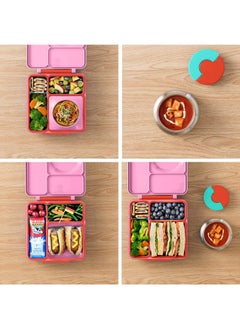 Omielife Omie Box Kids Bento Box with Insulated Thermos-Pink Berry  - Image 2