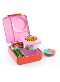Omielife Omie Box Kids Bento Box with Insulated Thermos-Pink Berry  - Image 1