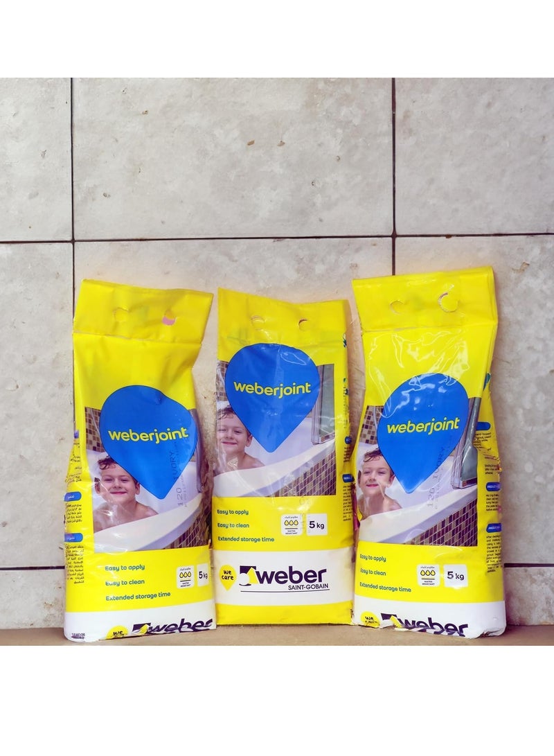 Weber Tile Grout Cement-Based Pre-Mixed Tile Joint Grout (5Kg)-ASH GREY - Image 2