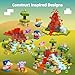 GobiDex 100PCS Magnetic Building Blocks Volcano Dinosaur Set for Toddler Sensory STEM Toys for Kids Ages 35 57 48 Birthday Gifts for 3 Year Old Boys Girls Kids - Image 4