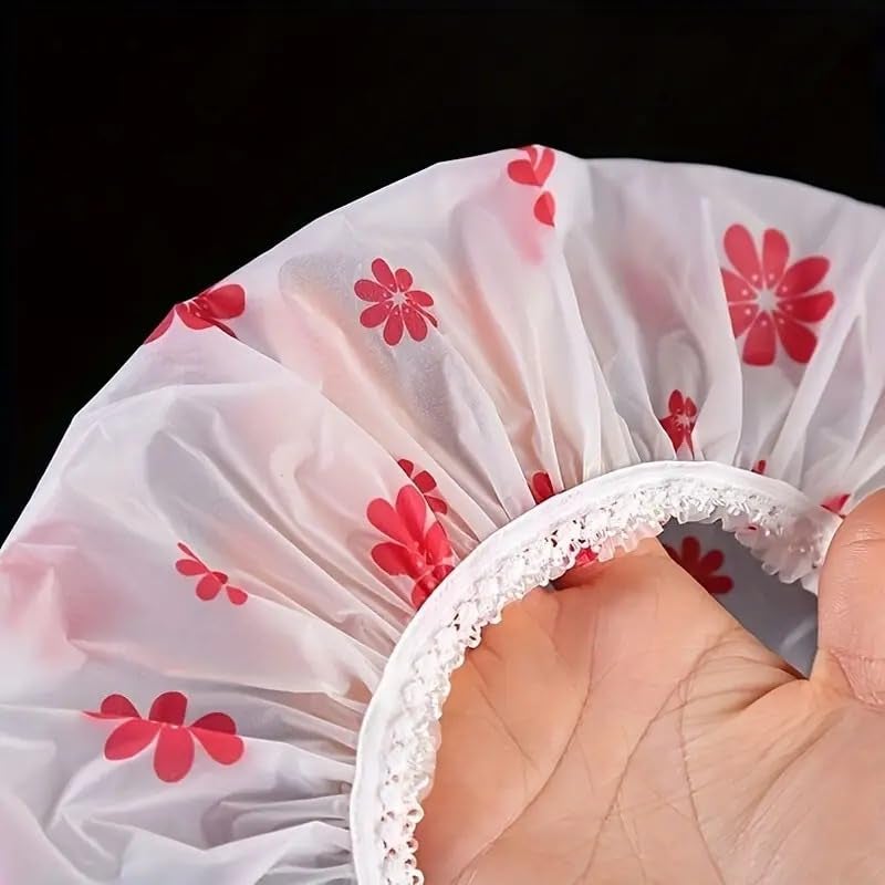 MaruHub 2Pcs Shower Cap for Women Reusable Waterproof Elastic Eva FreeSize Bathroom Shower Caps for Homes Spas Salons Hair Treatment Beauty Parlors Multicolor - Image 2