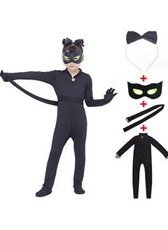 YelaJoy Kids Four Piece Cat Suit with Mask and Superhero Girl Cosplay Bodysuit XL  - Image 1