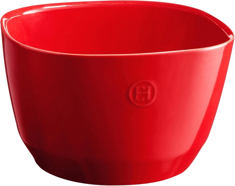 Emile Henry وعاء سلطة متوسط من إميل هنري مصنوع في فرنسا من السيراميك 875x 86x 55 35Qt بورغندي - Image 1