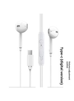 Suitable For IPhone Wire-controlled Bluetooth Headset Apple/Android Huawei Wired Headset With Good Sound Quality Typec In-ear-Color:C13 Flat Ear 12d Heavy Bass Type-c  (bare Metal)