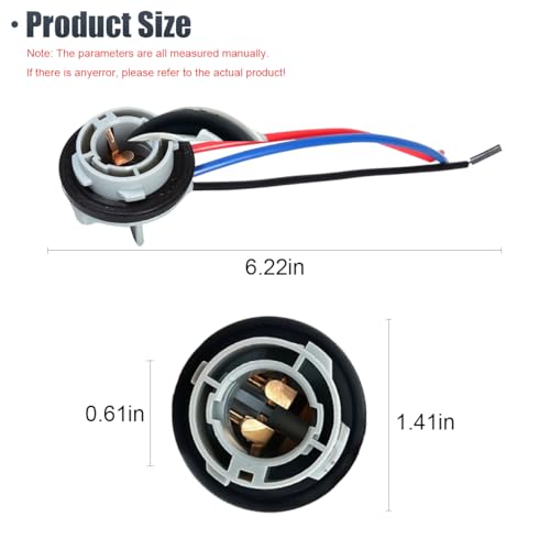 ZIMISI 2PCS 1157 LED Bulb Socket Plug, Turn Signal Brake Light Tail Light Socket Harness, Waterproof LED Bulb Base Plug Connector, Wire Harness Pigtail Socket Replacement for Most Cars - Image 2