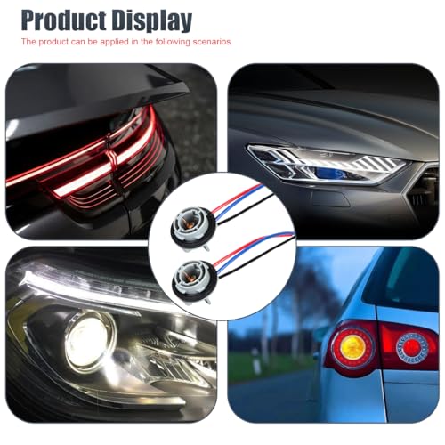 ZIMISI 2PCS 1157 LED Bulb Socket Plug, Turn Signal Brake Light Tail Light Socket Harness, Waterproof LED Bulb Base Plug Connector, Wire Harness Pigtail Socket Replacement for Most Cars - Image 4