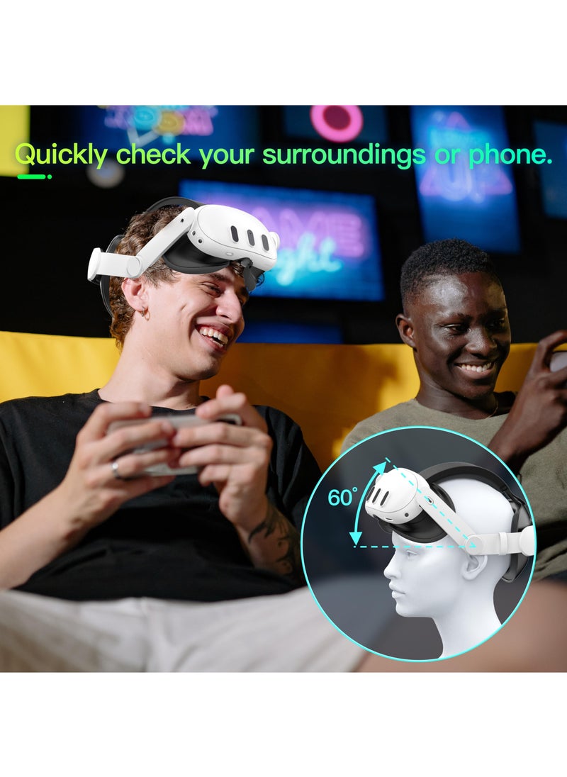 Head Strap Compatible with Meta Quest 3/3S, Adjustable Headband, Replacement Head Band for Oculus Quest 3