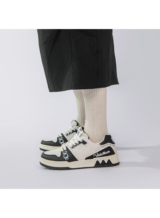 VIOLENTBEAR Men'S Spring Casual Sports Shoes Low-Top Skate Shoes Trendy Shoes All-Match Women'S Shoes Couple Shoes 889Yf White Black Size 43 - Image 4