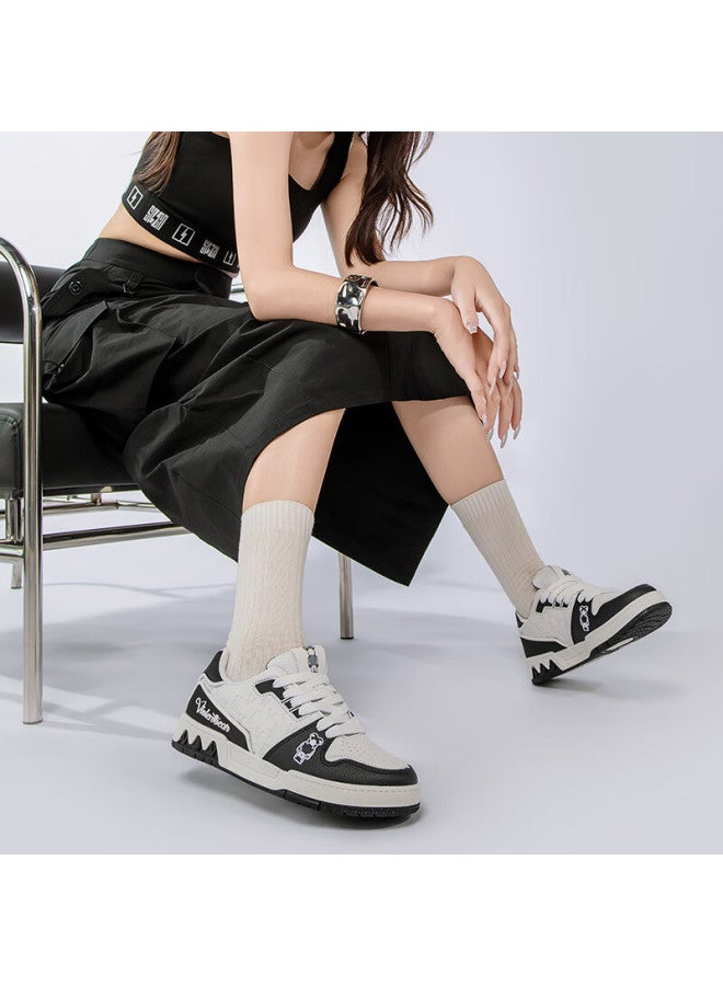 VIOLENTBEAR Men'S Spring Casual Sports Shoes Low-Top Skate Shoes Trendy Shoes All-Match Women'S Shoes Couple Shoes 889Yf White Black Size 43 - Image 3