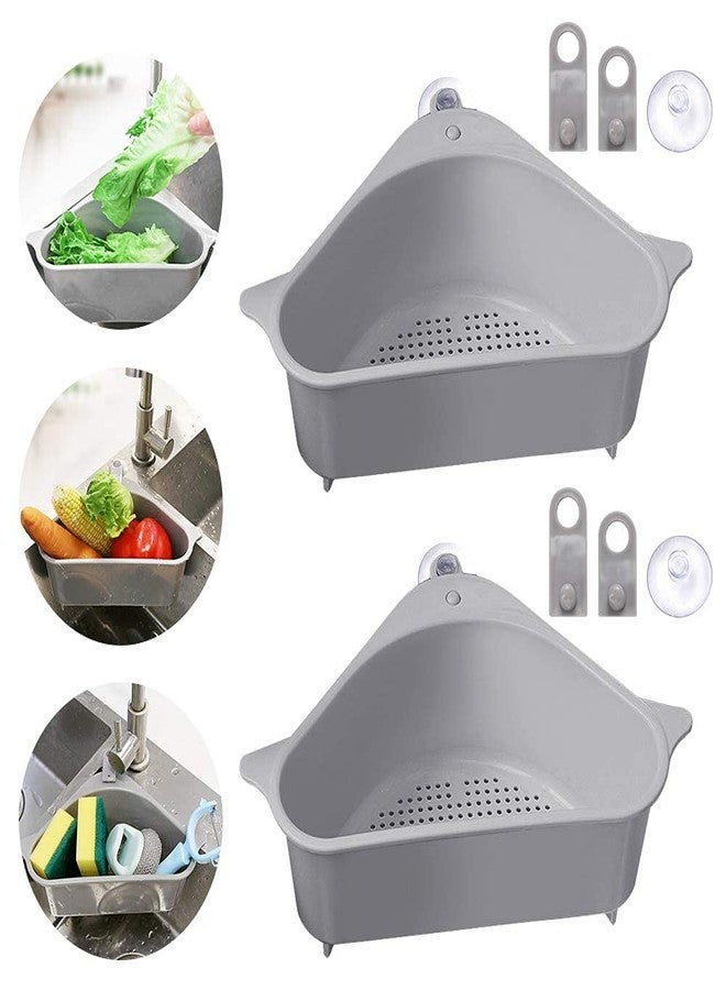 PAVITYAKSH Sink BASKETSink Basket Strainer, Multi-Functional Kitchen Triangle Drain Sink Storage Rack, Corner Shelf Sink Sponge Holder (2 Pack) - Image 5