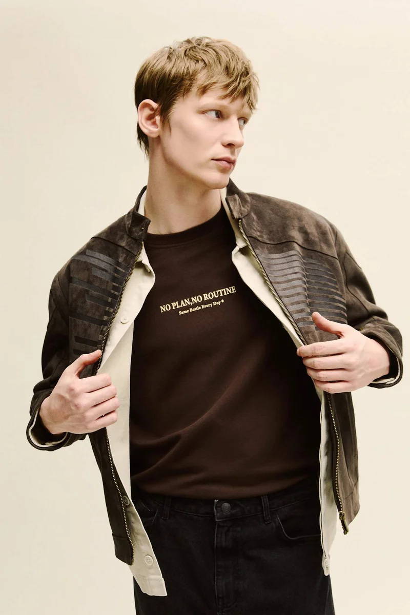 ديفاكتو Boxy Fit Faux Leather Jacket
