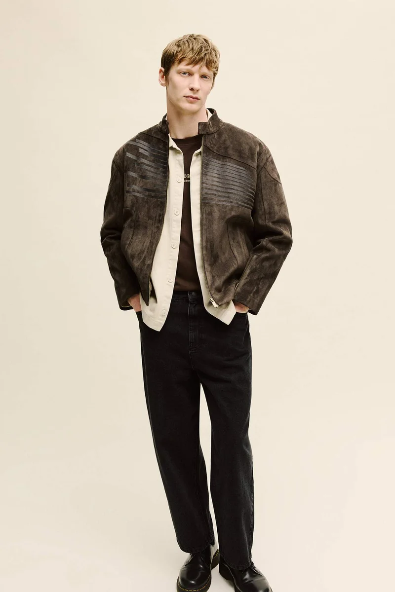 ديفاكتو Boxy Fit Faux Leather Jacket