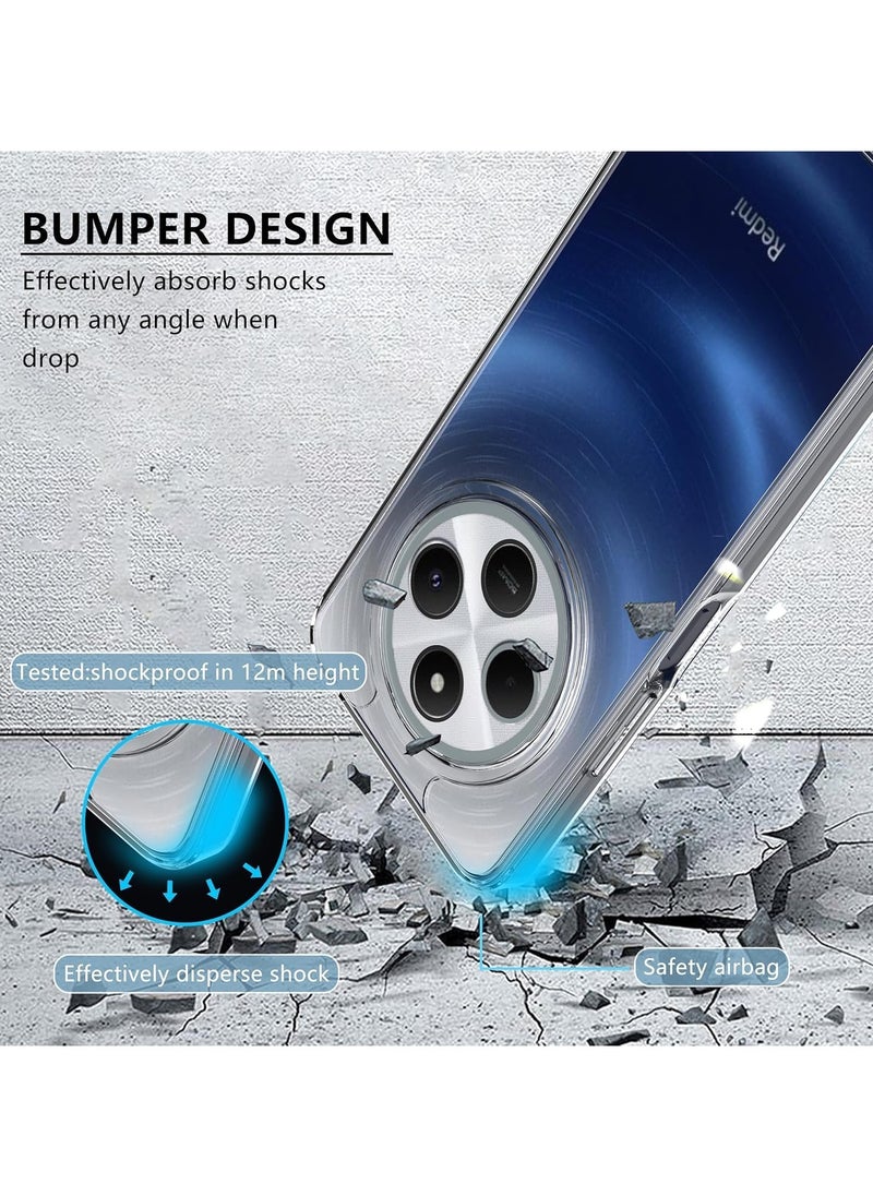 Crystal Clear Case Compatible with Xiaomi Redmi 14C / Poco C75, Camera Protection, Scratch-Resistant, Ultra Thin Protective Case, Non-Yellowing Clear Soft Silicone TPU Mobile Phone Case