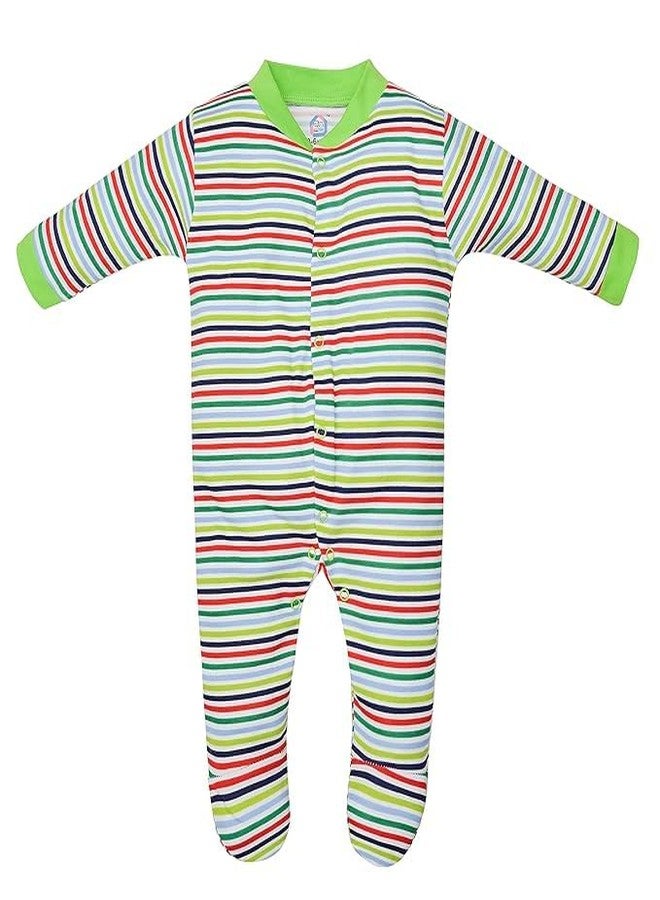 Magic Town® 100% Hosiery Cotton Unisex Long Sleeve Sleep Suit Romper for Boys Girls and Infants Set of 3 (6-9 Months) - Image 3