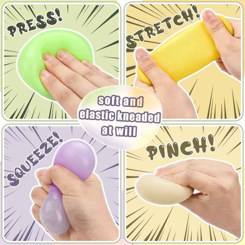 FFNIU Colorful Dumpling Stress Balls, 4 Pcs Fidget Sensory Toy, Stress Relief Squeezing Dough Bun for Halloween Project, Tricking People, Kid Playing - Image 2