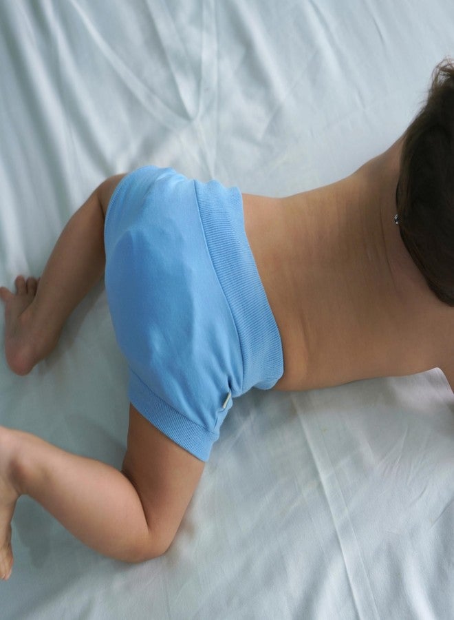cocoon care شورت قصير للأطفال من كوكوون كير، مصنوع من القطن المحبوك بنسيج البامبو | نسيج البامبو المحبوك | نعومة وتهوية مثالية لبشرة طفلك الرقيقة | شورت (للأولاد والبنات) مناسب للأطفال من عمر 0-3 أشهر | أزرق سماوي - Image 3