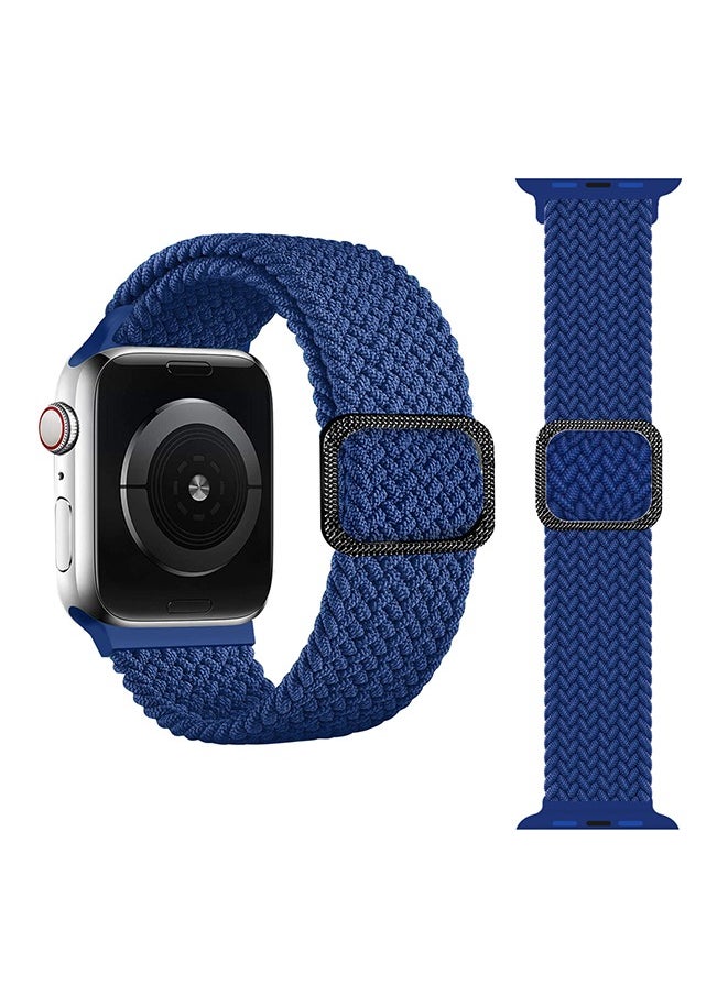 Braided Stretchy Strap Compatible with Apple Watch Band Series 10 9 8 7 6 5 4 3 SE SE2 38mm 40mm 41mm 42mm iWatch Sport Elastic Replacement Bands for Man Woman(Black+Navy Blue+Teal)