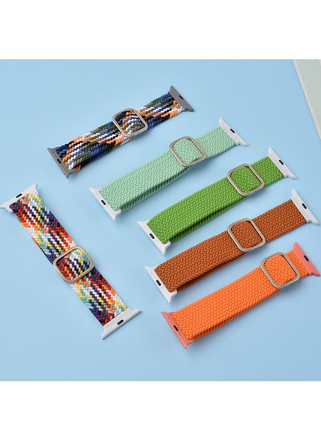 Braided Stretchy Strap Compatible with Apple Watch Band Series 10 9 8 7 6 5 4 3 SE SE2 38mm 40mm 41mm 42mm iWatch Sport Elastic Replacement Bands for Man Woman(Black+Navy Blue+Teal)