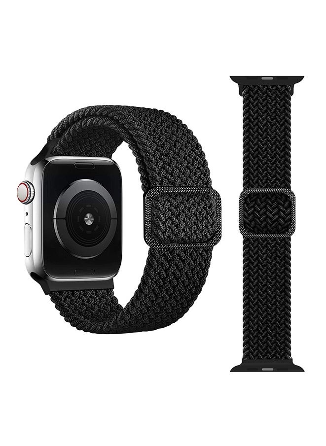Braided Stretchy Strap Compatible with Apple Watch Band Series 10 9 8 7 6 5 4 3 SE SE2 38mm 40mm 41mm 42mm iWatch Sport Elastic Replacement Bands for Man Woman(Black+Navy Blue+Teal)