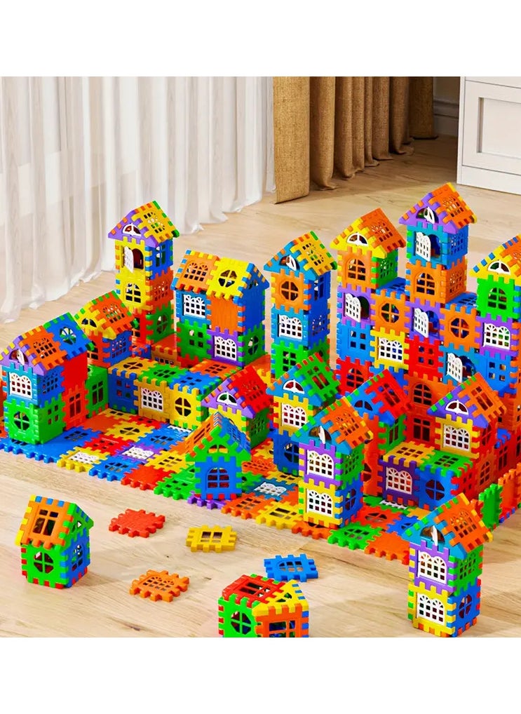 Home - Colorful Large House Building Blocks, Window Design Toys, Creative Large House Building Block Toys Gifts - Image 1