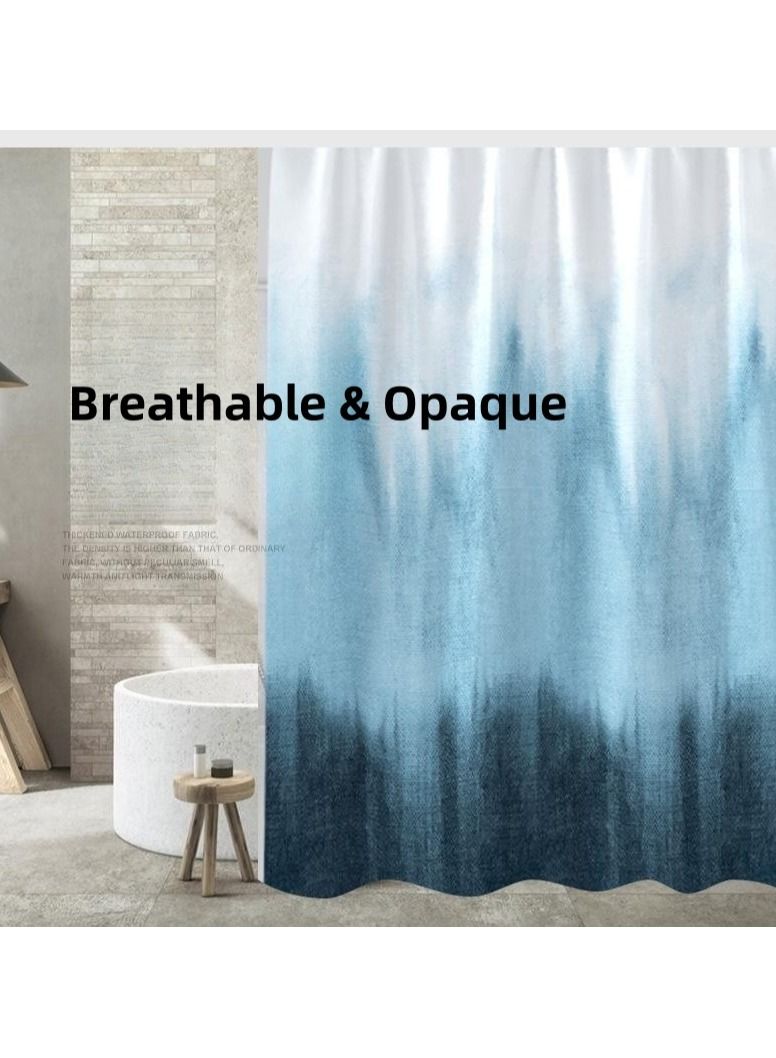 Gradient Print Waterproof Mildewproof Polyester Shower Curtains  - Image 2