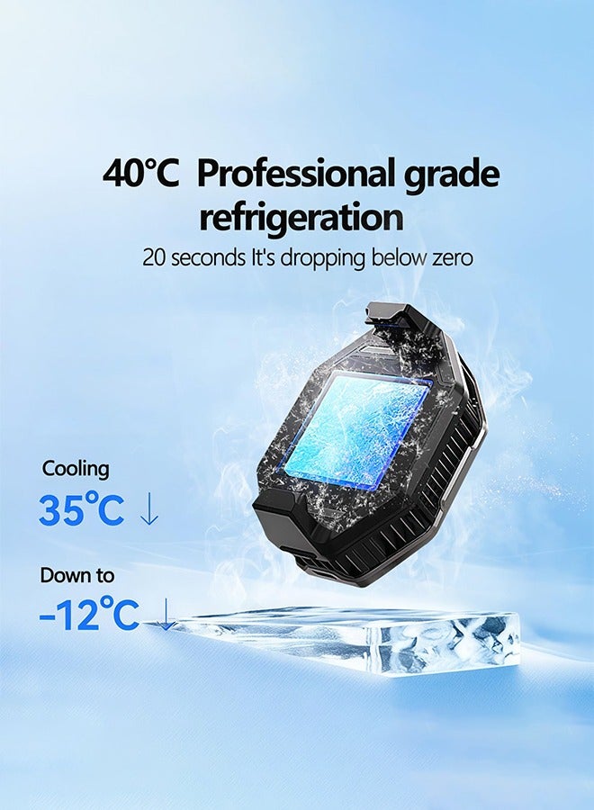 Memo Phone Cooler for Gaming, 27W iPhone Cooling Fan with RGB LED Semiconductor Heatsink Cooling Case Enfriador para Celular, for iPhone/Android Phone Gaming, Live Streaming, AI Smartphone Temperature  - Image 5