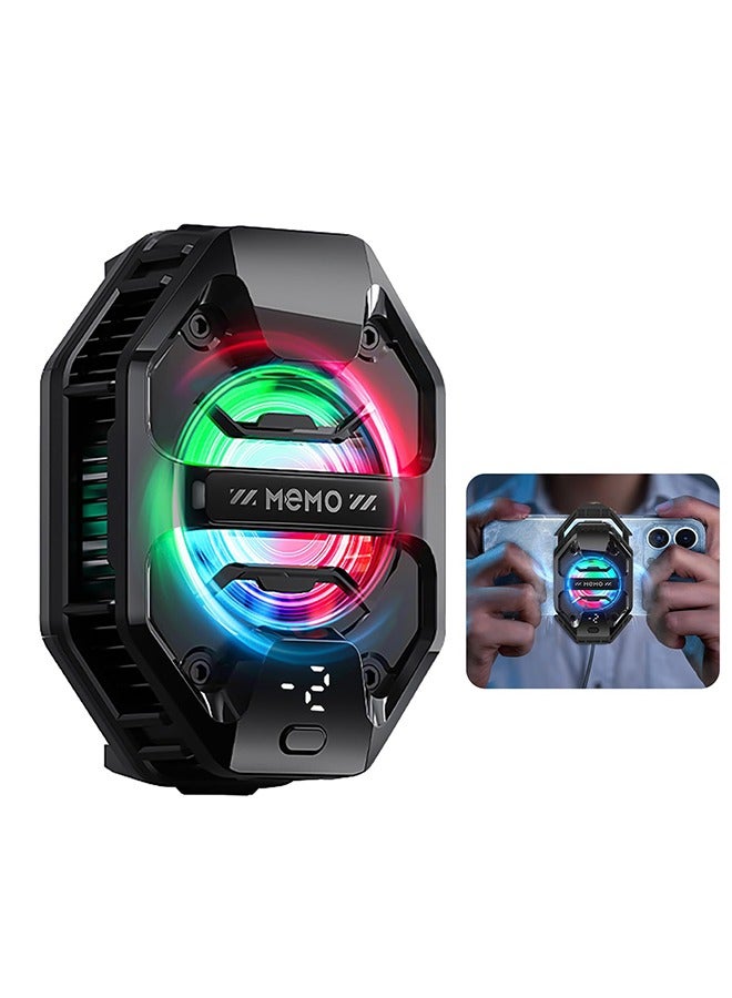Memo Phone Cooler for Gaming, 27W iPhone Cooling Fan with RGB LED Semiconductor Heatsink Cooling Case Enfriador para Celular, for iPhone/Android Phone Gaming, Live Streaming, AI Smartphone Temperature  - Image 1