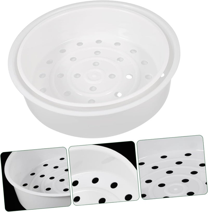 Storage burden minimized build IMIKEYA 2pcs Plastic Steamer Bowls for Rice Cooker Multipurpose White Mesh Food Steamer Basket Kitchen Accessories for Even Heating and Healthy Cooking Tiered purchase options - Image 2