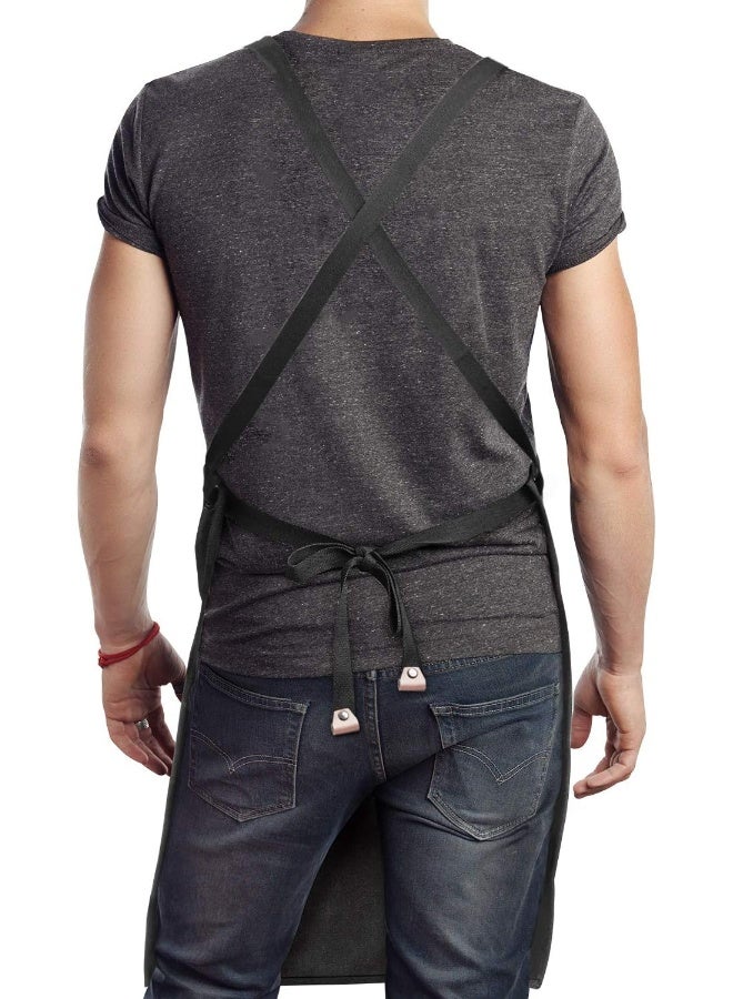 carrotez Chef Apron, Waterdrop Resistant Cotton Canvas Cross Back Adjustable Apron, M-XXL, Black, Free - Image 2