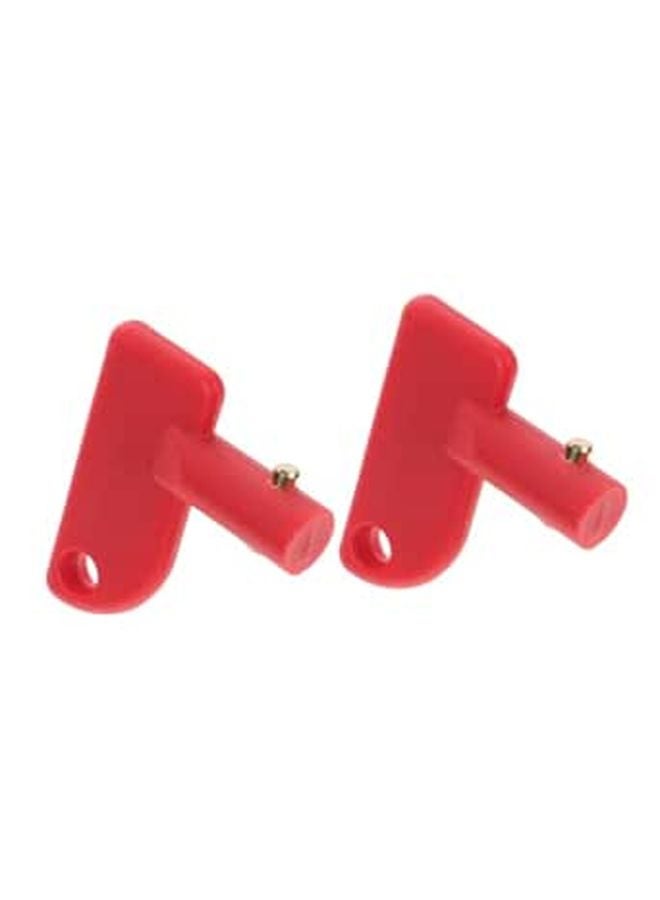 2Pcs Red Battery Disconnect Handle Emergency Power Switch for Cars Trucks Boats - Image 1