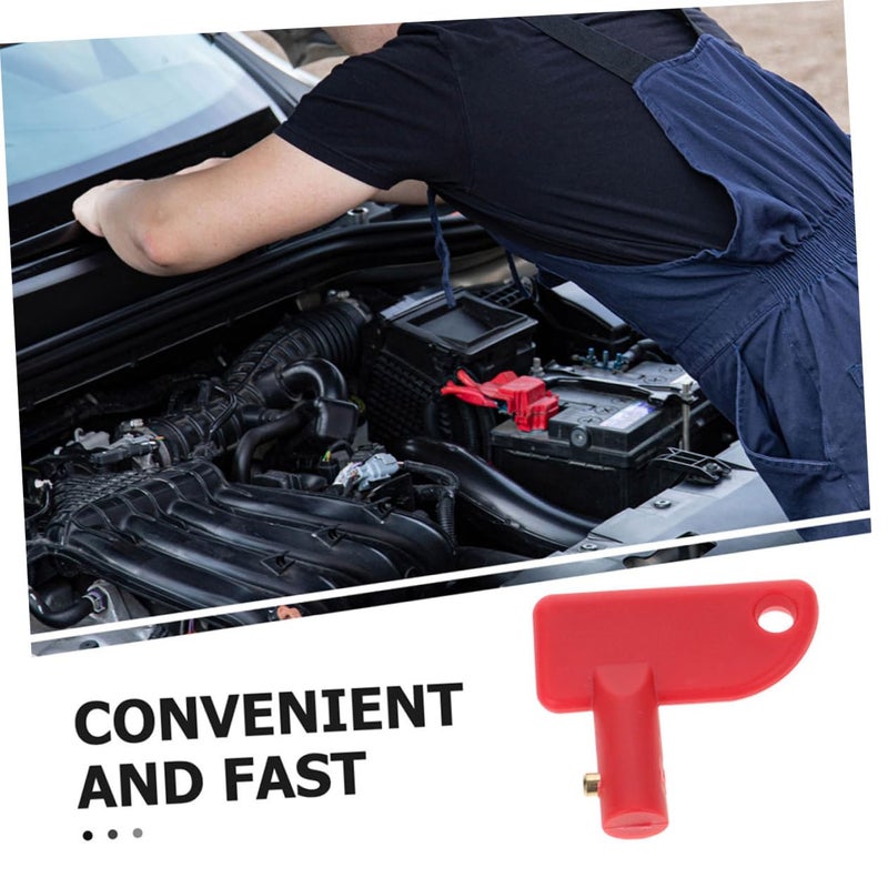 2Pcs Red Battery Disconnect Handle Emergency Power Switch for Cars Trucks Boats - Image 4