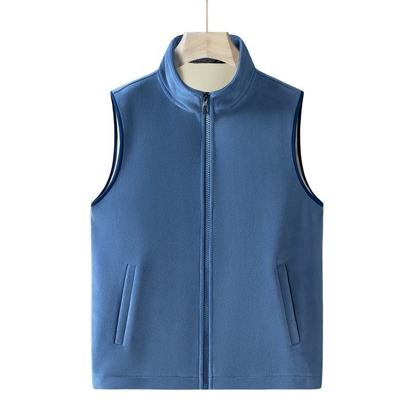 Mens Youth vest outer wear aoli velvet vest waistcoat vest spring and autumn winter cardigan sleeveless sweater casual Gray - Image 5