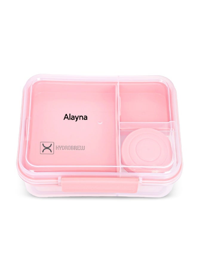Hydrobrew Personalized 3/4/5 Convertible 1650ml Bento Lunch Box - Blush Pink - Image 1